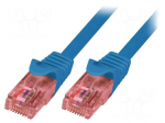 Patch cord | U/UTP | 6 | stranded | Cu | LSZH | blue | 10m | 26AWG