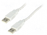 Cable | USB 2.0 | USB A plug,both sides | 5m | light grey