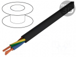 Wire | H05RR-F,OW | stranded | Cu | 3G1,5mm2 | rubber | black | 300/500V