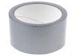 Tape: duct | W: 50mm | L: 10m | Thk: 0.2mm | silver | rubber | 0&divide;60&deg;C | 5N/cm
