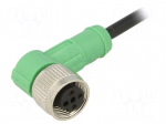 Connection lead | M12 | PIN: 3 | angled | 1.5m | plug | 250VAC | 4A | 250VDC