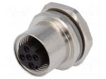 Socket | M12 | PIN: 4 | female | D code-Ethernet | soldering | IP67 | 250V