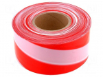 Tape: warning | white-red | L: 250m | W: 80mm