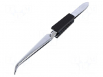 Tweezers | 160mm | Blades: curved | Blade tip shape: flat,bent