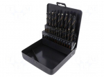 Drill set | Pcs: 25 | Mat: HSS | Package: plastic case | for metal