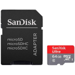SANDISK 64GB microSDHC Card with Adapter