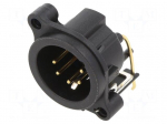 Connector: XLR | socket | male | PIN: 5 | angled 90&deg; | THT | black | 3A