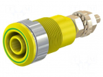 Laboratory connector: 4mm banana | socket | 1kV | 32A | yellow-green