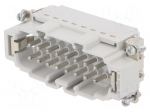 Connector: HDC | contact insert | male | 16A | 500V | PIN: 16 | 16+PE
