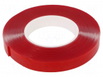 Tape: fixing | W: 19mm | L: 5.5m | Thk: 2mm | double-sided | acrylic | 8N/cm