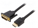 Cable | DVI-D (24+1) plug,HDMI plug | PVC | Full HD 1080p | Len: 5m