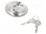 Padlock | round,shackle | stainless steel | A: 70mm | B: 17mm | C: 10mm