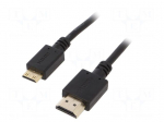 Cable | HDMI plug,mini HDMI plug | PVC | HDMI 2.0 | 1.8m | black