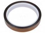 Tape: high temperature resistant | Thk: 0.07mm | 50% | amber | W: 15mm
