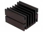Heatsink: extruded | TO220 | black | L: 50mm | W: 46mm | H: 33mm | 4.8K/W