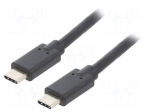 Cable | USB 3.1 | USB C plug,both sides | 1.4m | black
