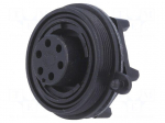 Connector: circular | socket | female | PIN: 6 | 5A | 250V | IP68 | UL94V-0