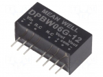 Converter: DC/DC | 6W | Uin: 18&divide;75VDC | Uout: 12VDC | Uout2: -12VDC | SIP8