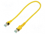 Patch cord | S/FTP | Cat: 6a | stranded | Cu | 0.5m | PUR | yellow | 27AWG