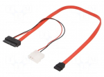 Cable: mains SATA | Molex male,SATA plug,Slim SATA female | 0.45m