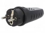 Connector: AC supply | male | plug | 2P+PE | 250VAC | 16A | black | PIN: 3