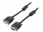 Cable | D-Sub 15pin HD socket,D-Sub 15pin HD plug | black | 1.8m