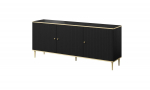 GLAMOUR chest 180x40x75.5 cm black matt + gold