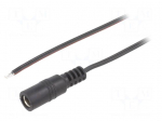 Cable | 2x0.35mm2 | wires,DC 5,5/2,5 socket | straight | black | 1.5m