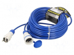 Extension lead | 3x1.5mm2 | 30m | PUR | blue | Sockets no: 1 | 16A