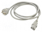 Cable | 3x1mm2 | CEE 7/7 (E/F) plug,IEC C13 female | PVC | 1.8m | grey