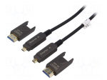 Cable | micro HDMI plug,both sides | LSZH | 20m | black | metal