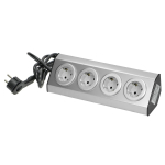 Uued tooted // Gniazdo meblowe, kuchenne  montowane na rzepy 4x2P+Z schuko, INOX z przewodem 1,5m.