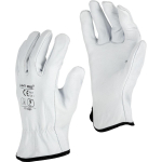 T&ouml;&ouml;riistad ja m&otilde;&otilde;teseadmed // Lisaseadmed lihvijatele, puuridele ja kruvikeerajatele // Rękawice ze sk&oacute;ry koz. białe l271008p, karta, "8", ce, lahti