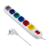 Elektrimaterjalid // Elektri laiendid, Pikendusjuhtmete, hajutuste ja UK ja USA adapterite komplekt // Listwa zasilająca Maclean, przedłużacz 6 gniazd, z włącznikiem, 250VAC/10A, 1.5m, MCE509 W