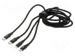 Cable | High Speed,USB 2.0 | 1.5m | black | textile | 20W
