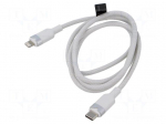 Cable | USB 2.0 | Apple Lightning plug,USB C plug | nickel plated