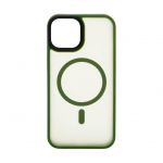 Back panel cover Evelatus Apple iPhone 15 Hybrid Case With MagSafe PC+TPU Green