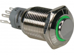 HIGH ROUND METAL SWITCH SPDT 1NO 1NC - GREEN RING