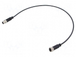 Cable: for sensors/automation | M12 | PIN: 4 | straight | plug | PUR