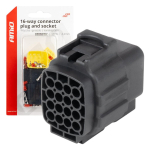 Auto- ja mootorrattatooted, elektroonika, navigatsioon, CB raadio // ISO-&uuml;hendused ja kaablid autoraadiole // Złącze elektryczne wodoodporne zestaw 16 pin 2.2mm amio-04353