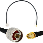Rangeful SMA Male / N Male 50cm koaksiaalkaabel &mdash; HF240 (vastab LMR240) HF240-NM-SM-0.5