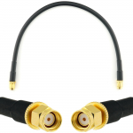 Rangeful RP-SMA Male / RP-SMA Male 30cm koaksiaalkaabel &mdash; HF240 (vastab LMR240) HF240-RPSM-RPSM-0.3