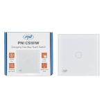 Simple ladder switch and cross switch with touch PNI CS101W made of glass, white with LED indicator, 800W