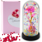 Dekoratiivne pidulik valgustus | J&otilde;uluvalgustus // LED j&otilde;ulukaunistused // Wieczna R&oacute;ża w Kopule z Oświetleniem LED R&oacute;żowa z Serduszkiem i Kuleczkami