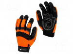 Protective gloves | Size: 9 | black-orange | tag