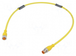 Cable: for sensors/automation | M12 | PIN: 5 | 0.6m | plug | 60VDC | 50VAC