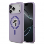 Back panel cover Karl Lagerfeld Apple iPhone 17 Pro Max Liquid Silicone Karl and Choupette MagSafe Case Purple