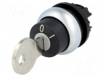 Switch: rotary with key | Stabl.pos: 2 | 22mm | black | Illumin: none