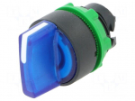 Switch: rotary | Stabl.pos: 1 | 22mm | blue | Illumin: LED | IP66 | Pos: 3
