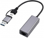 Adapter Gembird USB 3.1 + Type-C Gigabit Network Adapter Space Grey
